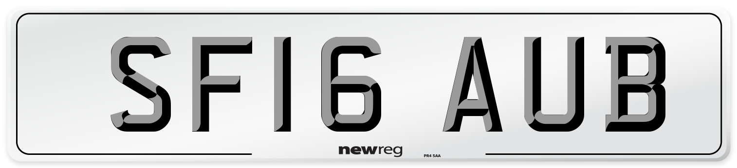 SF16 AUB Number Plate from New Reg